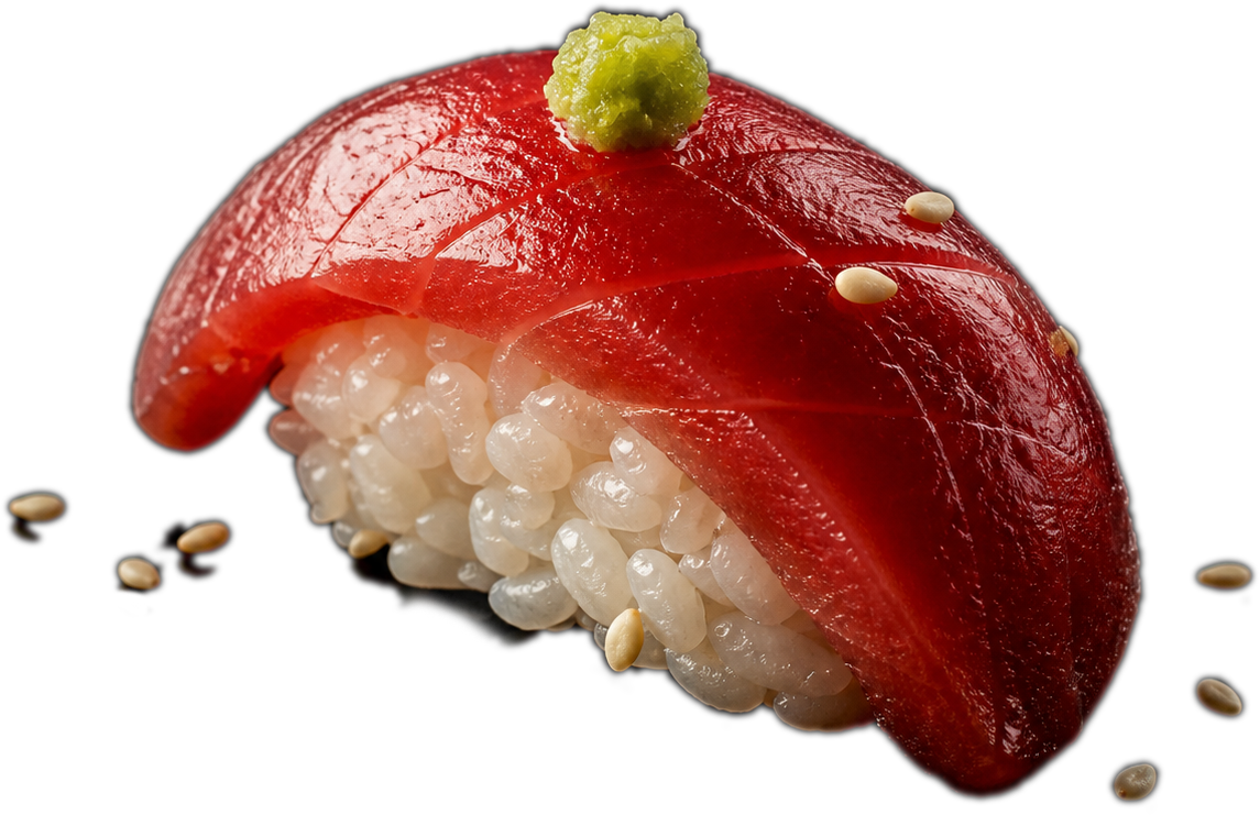 Thinly sliced bluefin tuna sashimi, premium selection RAKU Japanese buffet